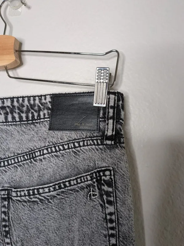 Rag and Bone Featherweight Logan High-Rise Wide-Leg Jeans Slate Grey Size 28 - Image 4