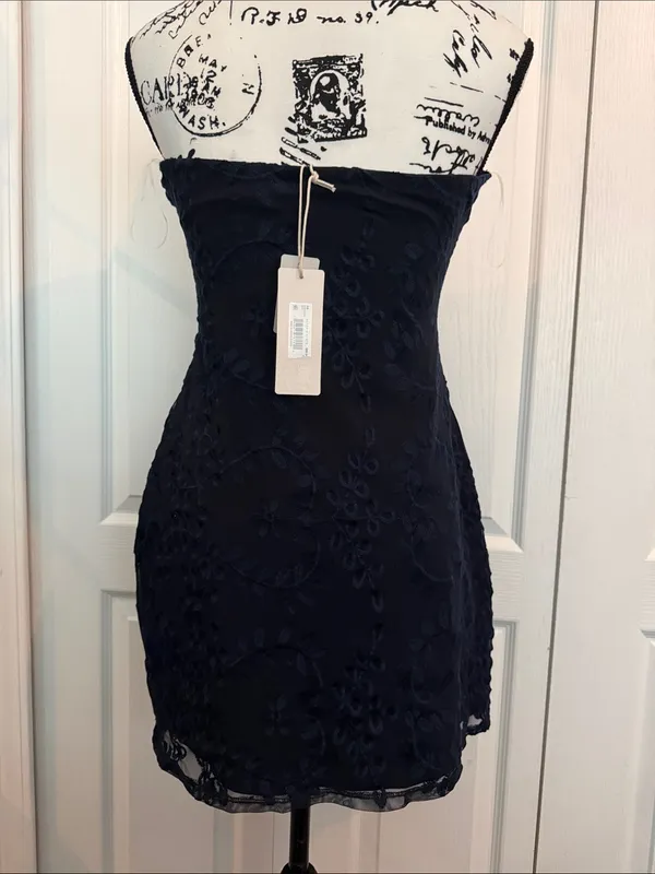 Altar'd State Strapless Navy Lace Cocktail Dress - Image 2