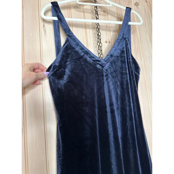 NWT Lulus Perfectly Classy Navy Blue Velvet Strappy Maxi Dress Bridesmaid Sz XL - Image 4