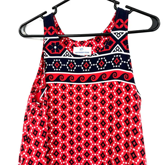 Southern Tide peyton swing dress‎ size medium sleeveless red white blue cayenne - Image 3