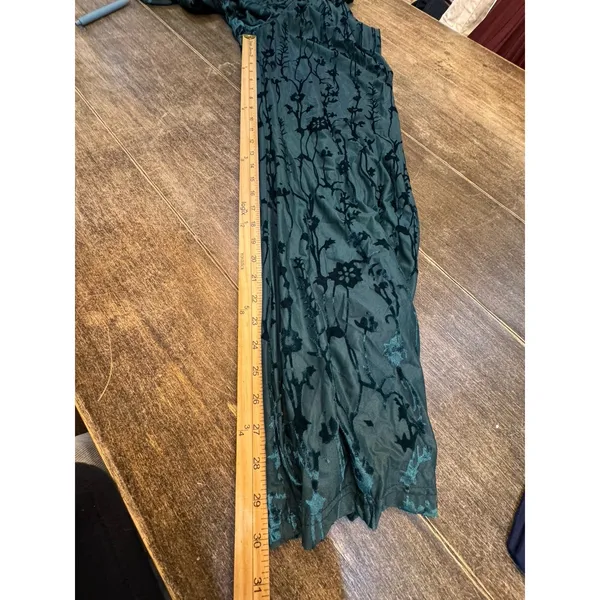 Hutch Floral Velvet Burnout‎ Jumpsuit In Dark Green Size Large Sleeveless - Image 10
