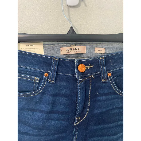 New Ariat Ultra Stretch Perfect Rise Flare Jeans Women's 28 Short Dark Wash - Image 2