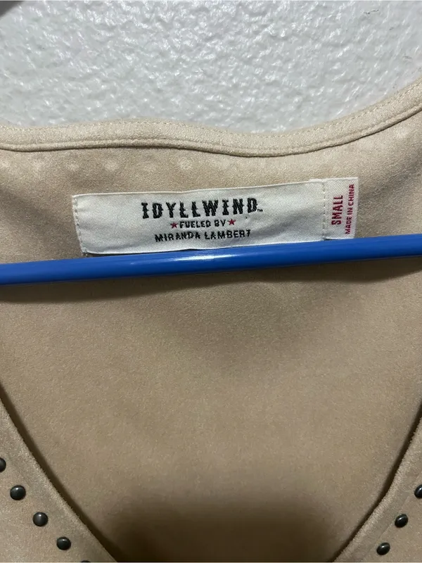 Idyllwind Monticello Fringe Faux Suede Studded Tank Size Small - Image 4