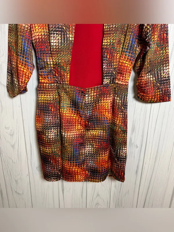 NWT WNTRMSE Kenzie Disco Print Mini Dress Open Back Mock Neck, US‎ 6 ($245) - Image 10