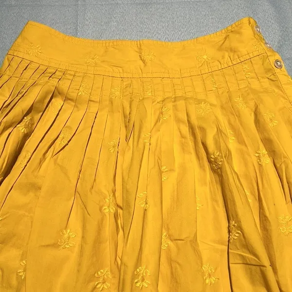 GAP Embroidered Pintuck Pleated Poplin Midi Skirt 2 With pockets‎ C26 - Image 9