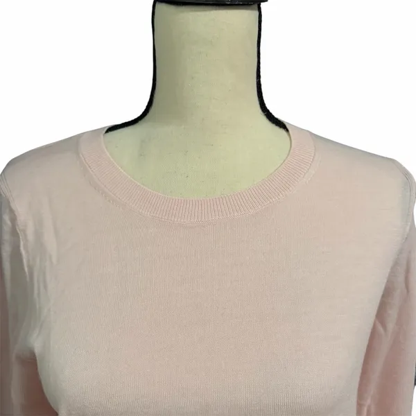 Banana Republic Wmns Soft Pink 100% Merino Wool Crewneck Sweater Sz M Classic - Image 2