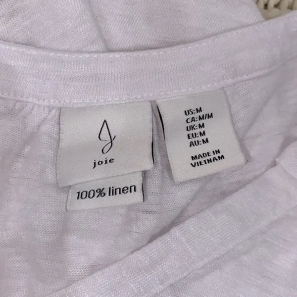 Joie white top size medium linen fabric - Image 3