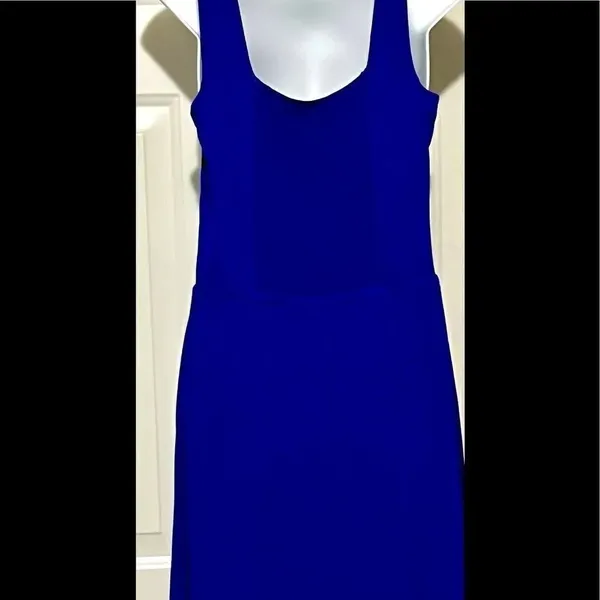 J. Jason Wu Regular Flowy Knit Royal Blue MIDI with Shirred Hem Detail- Small - Image 3