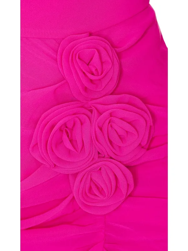 NWT AMANDA UPRICHARD Holly Dress Small Hot Pink Rosette Mini $255 - Image 10