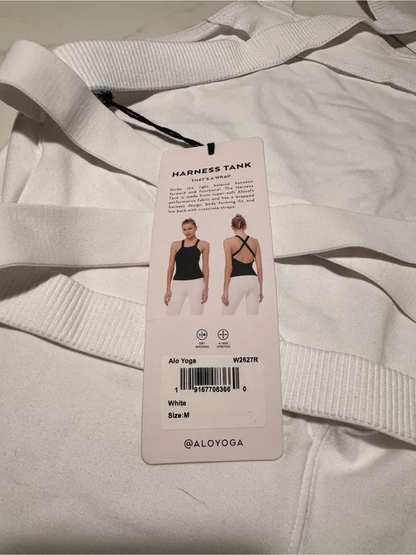 ALO Yoga White Cross-Strap Performance Tank - Image 3