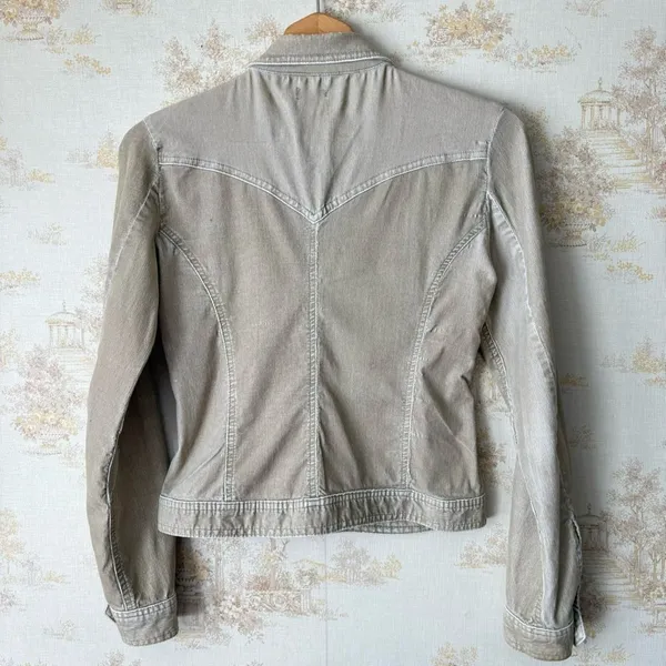 Vintage 90s y2k Forever 21 tan corduroy western yoke fairycore cargo jacket S - Image 2