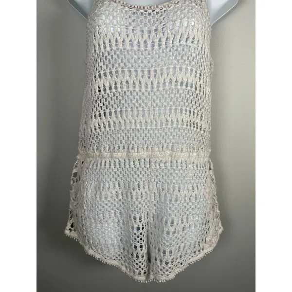 Victorias Secret Womens Medium Beach Cover Up Romper‎ Crochet Lace One Piece - Image 8