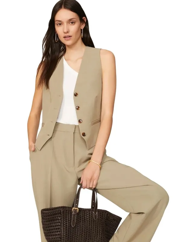 Samsoe Ramona Vest in Tan Medium Womens Sleeveless Tank Top - Image 3