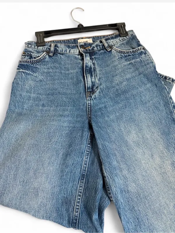High-Rise Wide-Leg Women's Jeans in Medium Blue size 27 - Image 4