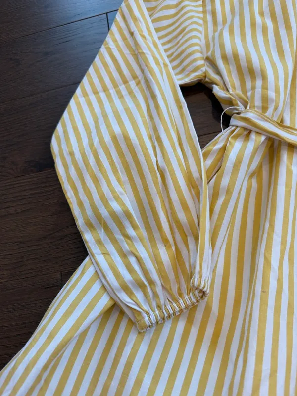 English Factory Belted Mini Dress in Yellow/White - Medium - C11-195 - Image 4