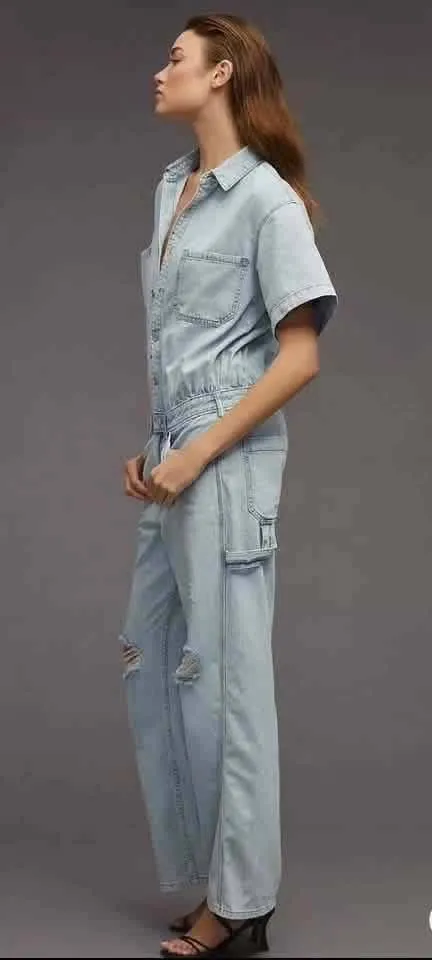 Anthropologie Pilcro Denim Jumpsuit Sz 6 - Image 5