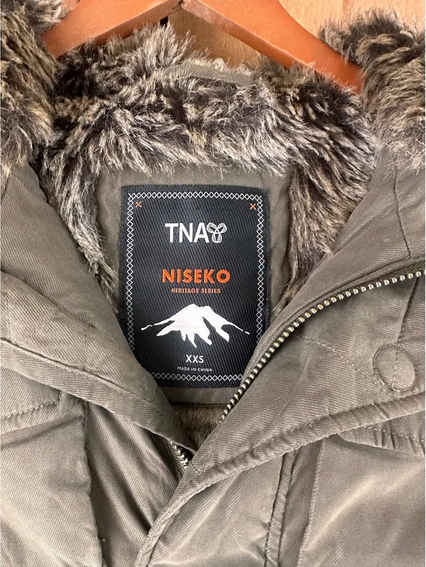 TNA Aritzia Niesko Heritage Series Faux Fur Lined Hooded Jacket Coat Women’s XXS - Image 7