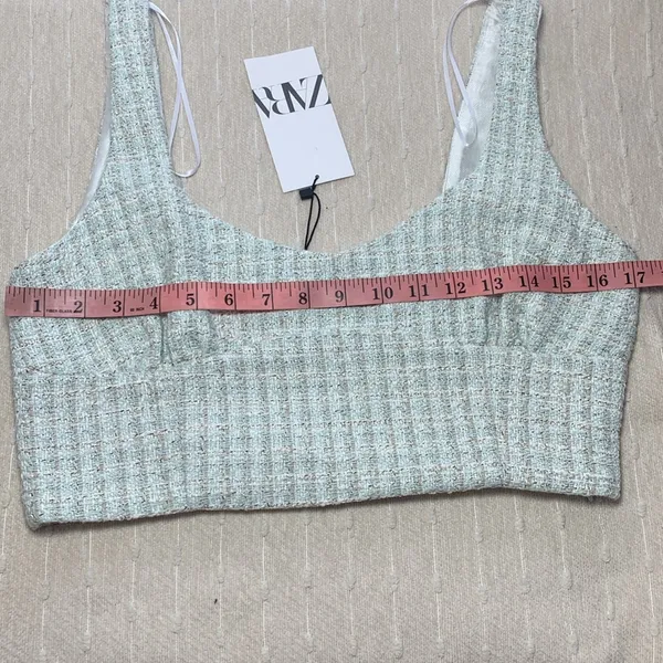 Zara‎ textured corset top fully lined side zipper Size L - Image 8