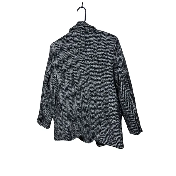 Abercrombie & Fitch Herringbone Wool Blend Blazer Black White Grey Large NWT - Image 8
