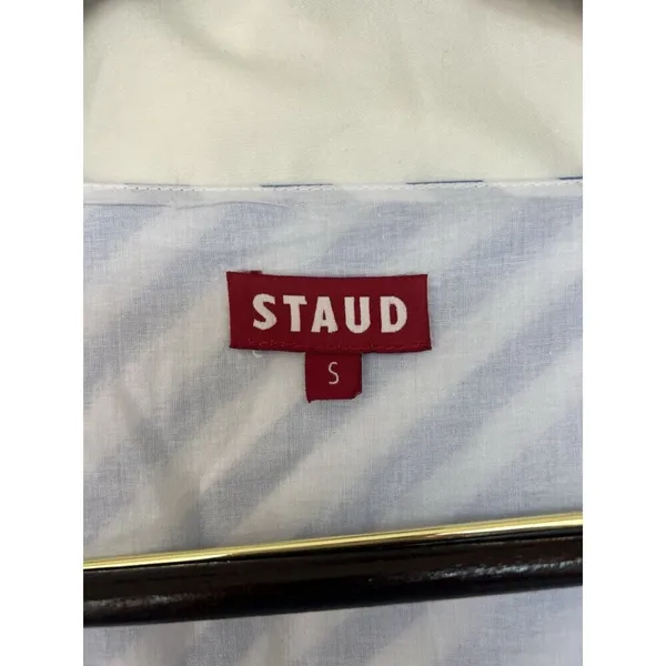 Staud Jodie Midi Wrap Dress Sea Stripe S Bridal Wedding Guest Coastal Nautical - Image 11