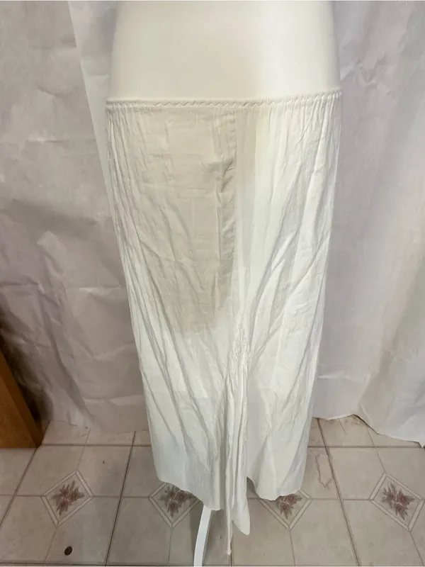 White Maxi Dress with Decorative Dark Knot Straps - Image 10