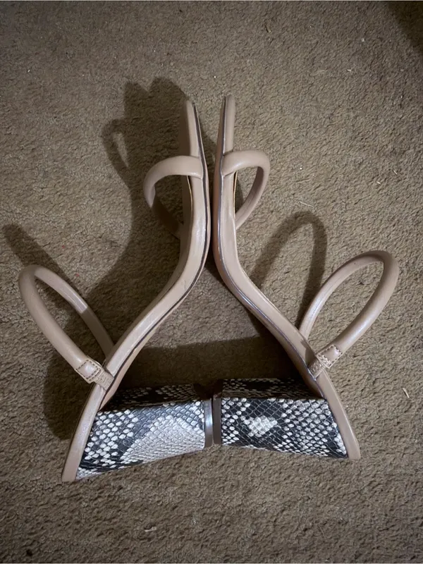 Steve Madden Nude Blush Square-Toe Strappy Heeled Sandals - Image 2
