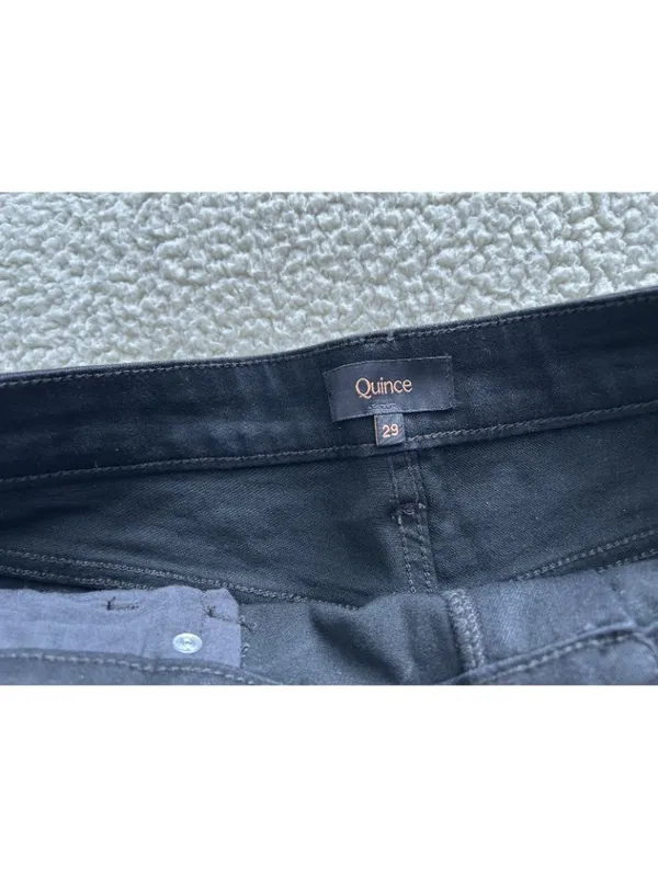 Quince Bella Stretch High Rise Wide Leg Jeans Black Size 29/30 - Image 4