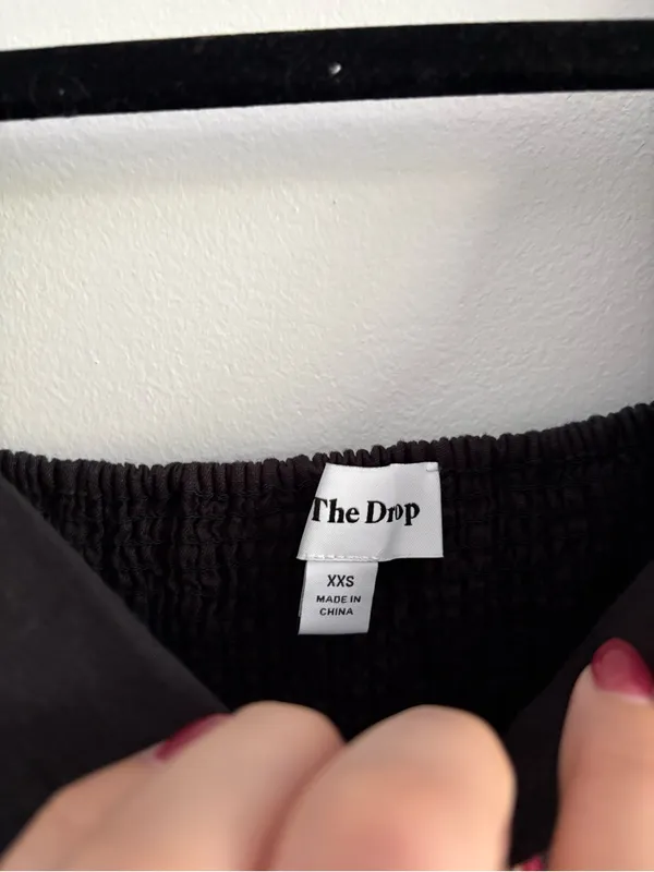 The Drop Linen Black Nala Twist Front Puff Sleeve Mini Dress Size XXS - Image 3