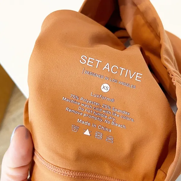 SET Active One Shoulder Sports Bra Tan Brown XS - Image 3