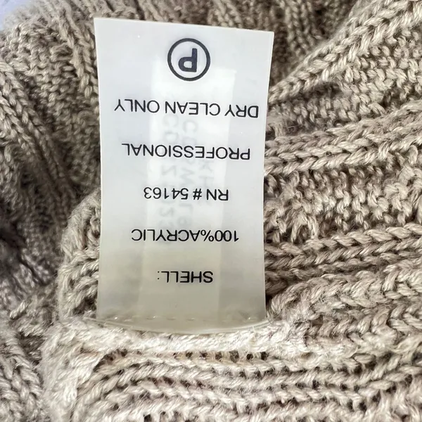 Calvin Klein Cable Knit Sweater Dress Khaki Tan Crew Neck‎ Small Quiet Luxury - Image 5