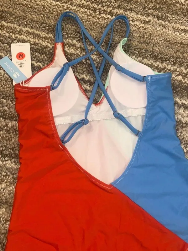 Colorblocked Strappy V Neck Bikini - Image 5