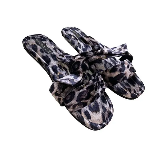 Rachel Zoe Women's Animal Print Slipper Sandal With‎ a bow Sz 10 - Image 2