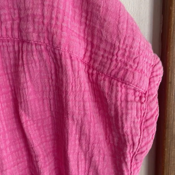 Faherty Dream Cotton Gauze Desmond Top Cone Flower Pink - Image 12