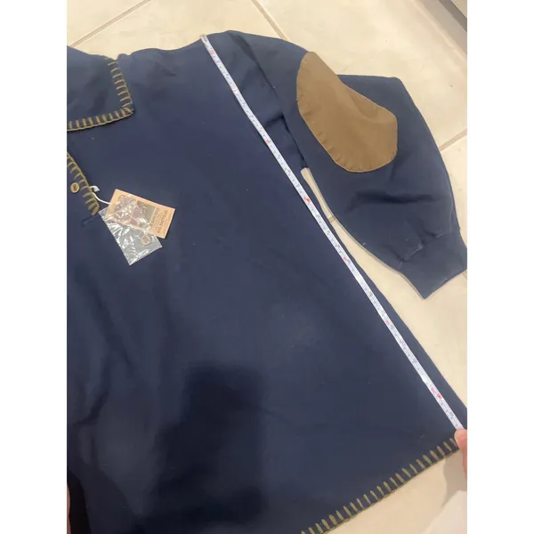 Cotton supply co vintage navy long‎ sleeved fleece elbow patch - Image 7