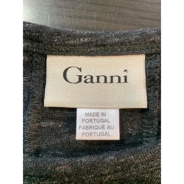 Ganni Anthropologie Winter Jersey Knit Dress Womens Small‎ Gray Dark Academia - Image 5