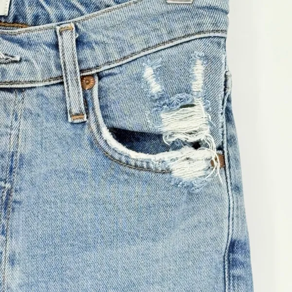 AGOLDE Nico High Rise Straight Leg Jeans Light‎ Wash Distressed Raw Hem Size 25 - Image 10