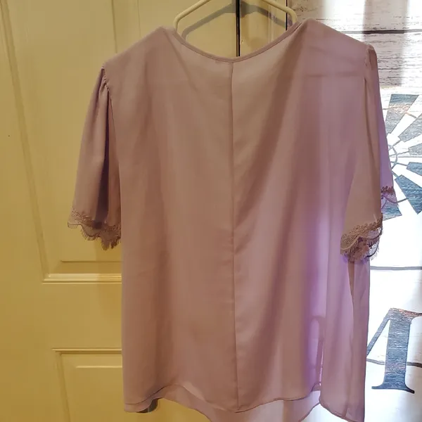 Cato Lavender Blouse with Lace Detail - Image 3