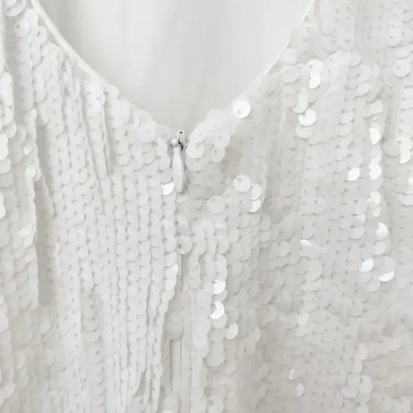 DRESS THE POPULATION White Sequin Bodycon Mini Dress size‎ XS - Image 6