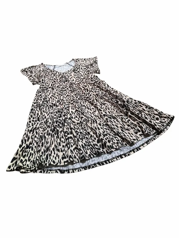 Altar’d State Leopard Print Tiered Mini Dress Medium Stretchy - Image 3