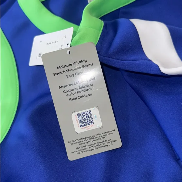 PGA Tour NWT Women's Grand Slam Colorblock Sleeveless Flounce Golf Dress Lime Cobalt - Image 11