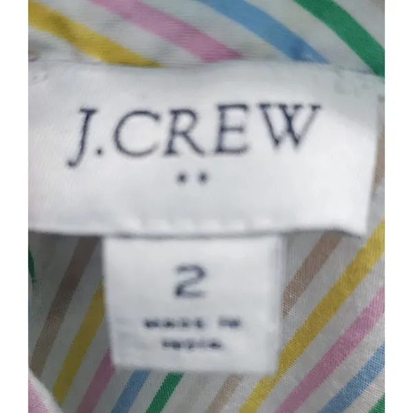 J. Crew Striped Ruffle Neck Sleeveless Blouse Women's Size‎ 2 - Image 5