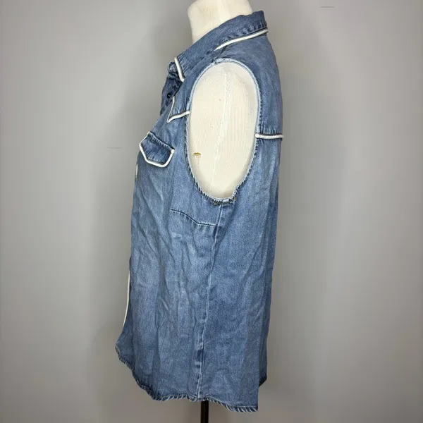 Stetson - Sleeveless Denim Western Shirt - Image 6