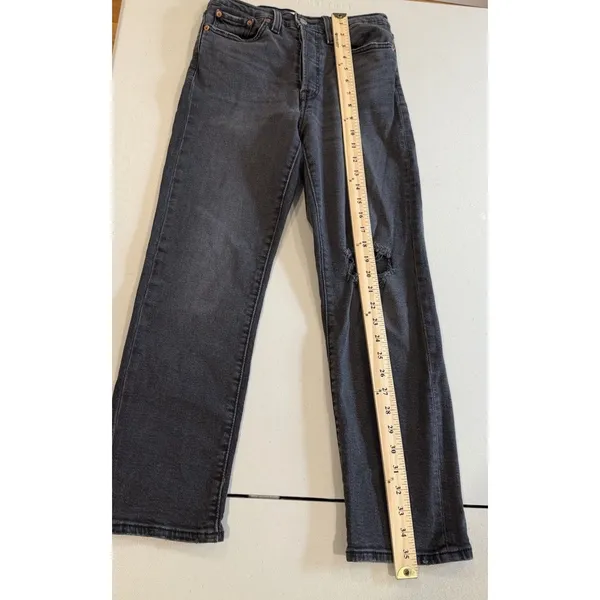 Levis Wedgie Straight Jeans Women 27 High Rise Stretch Cotton Punk Distressed - Image 4