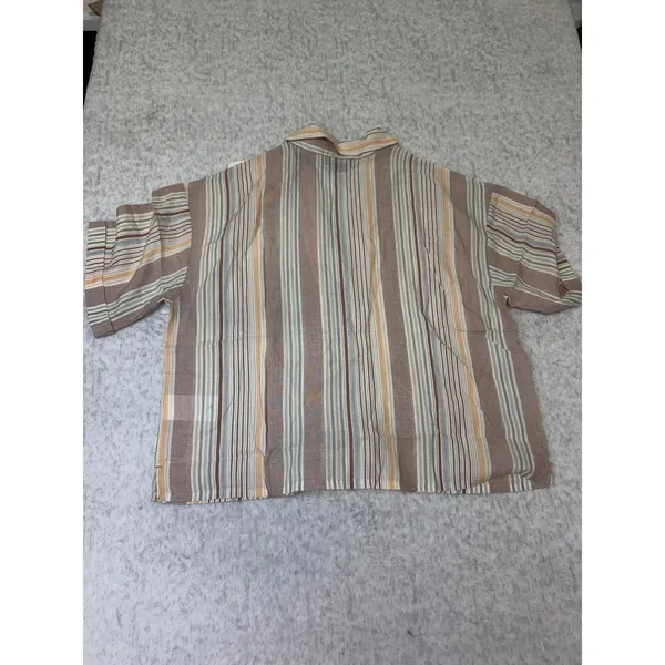 Prana Iguala Top‎ Clay Stripe Tencel Modal Button Down Shirt Womens Medium NEW - Image 5