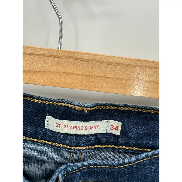 Levi's Dark‎ Wash 311 Shaping Skinny Denim Jeans Cotton Stretch Women Size 34 - Image 4