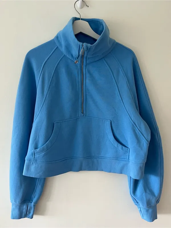 Lululemon Scuba Oversized Funnel Neck Half Zip Blue Size M/L - Image 3
