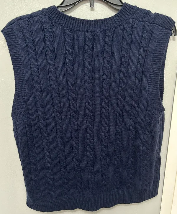SheIn Navy Blue Sweater Vest - Image 2