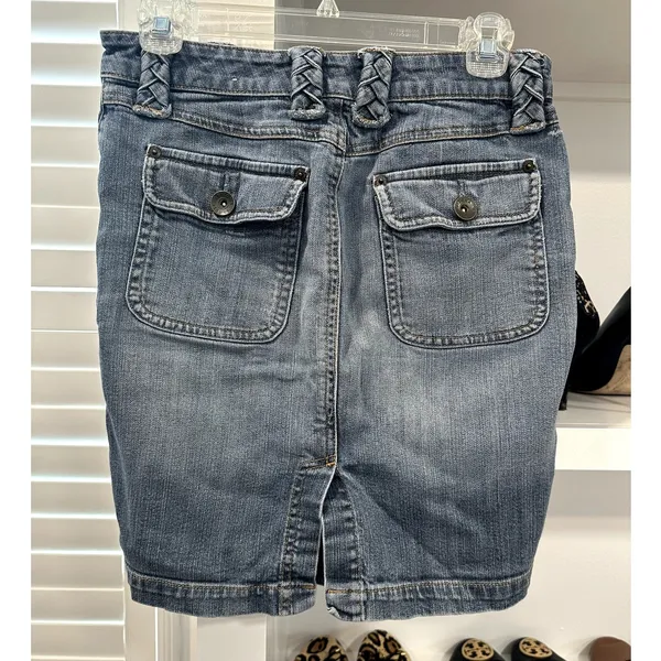 Arizona Jeans Co. Women's Denim Jean Skirt Braided Belt Loops 27" Waist - Image 4