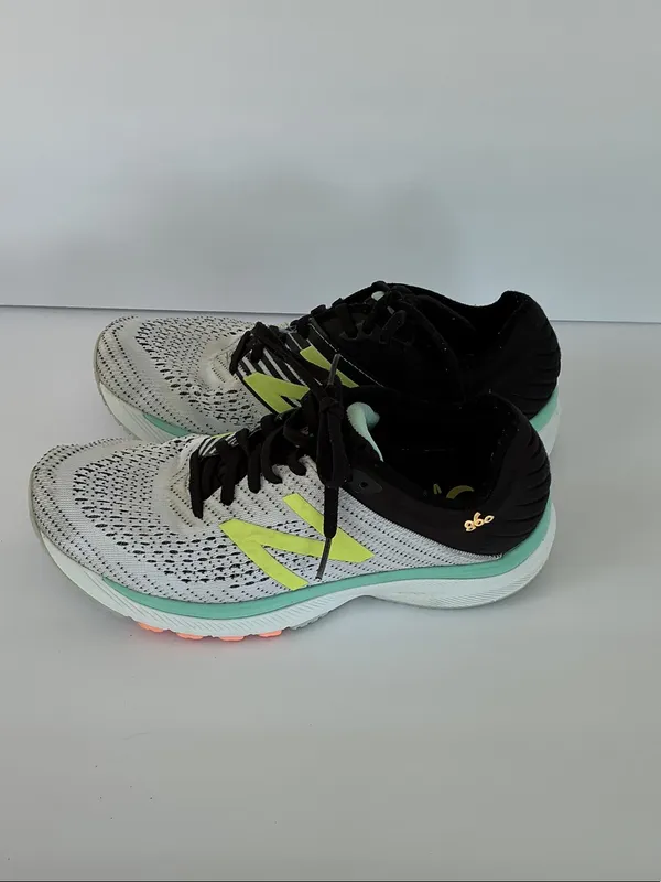 New Balance Women's Running Shoes - White, Black & Neon Yellow Accents - Image 4