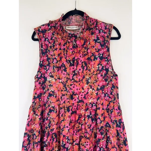 Amanda Uprichard Womens Dress Pink Nadia Mini Floral Sleeveless A Line Large - Image 7